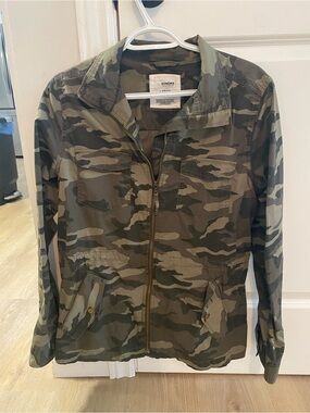 Sonoma Women's Olive & Khaki Camouflage Zip Utility Jacket
